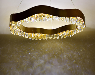 Wave Chandelier with Drop Crystals by Sahil & Sarthak